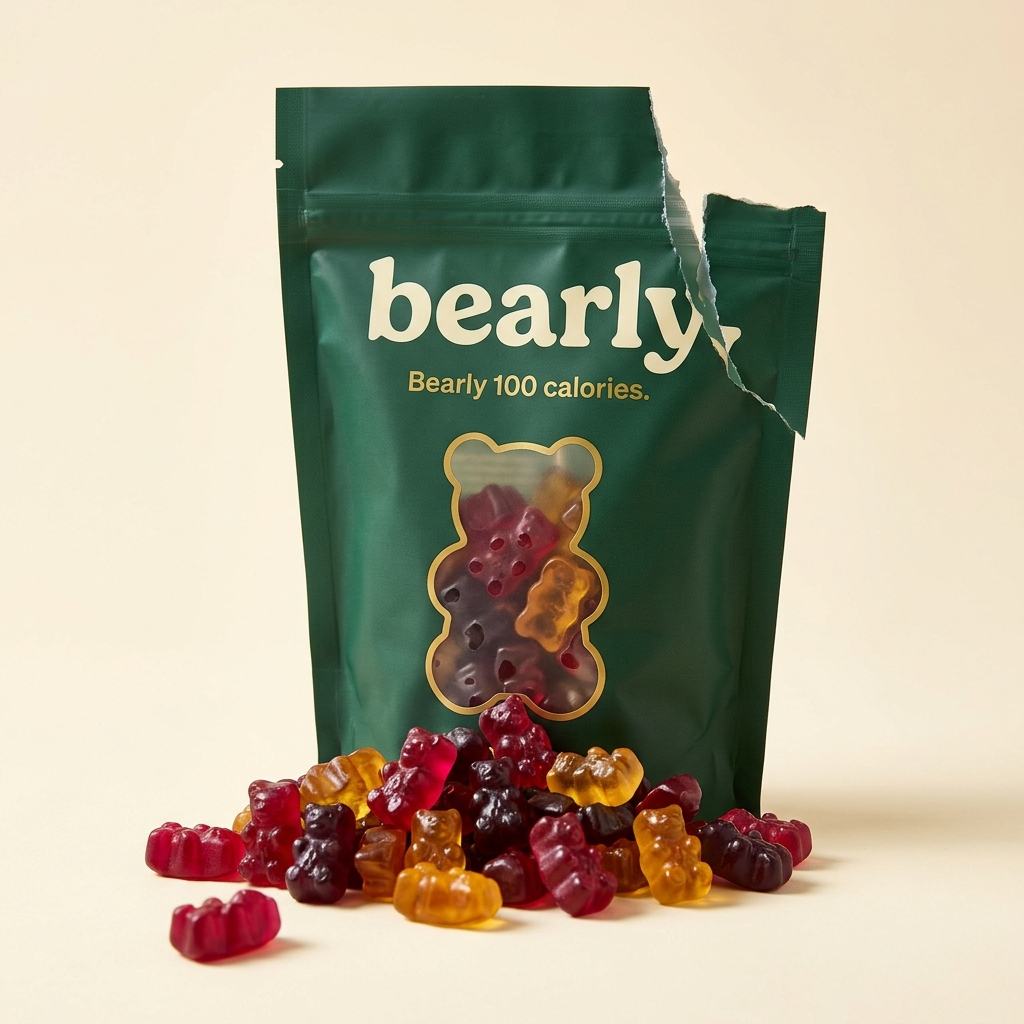 Bearly pouch torn open, bears spilling